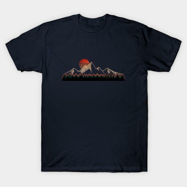Pixel Mountain T-Shirt by pilipsjanuariusDesign